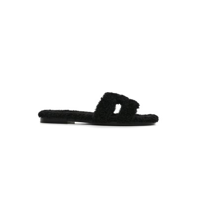 HERMES WOOLSKIN ORAN SANDALS 1512309